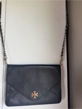 Tory Burch Black Leather Chain-Strap Crossbody